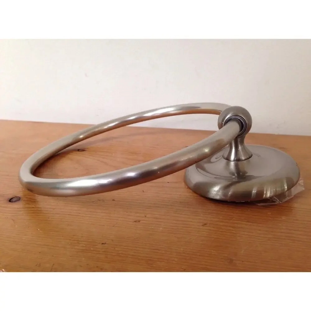 Brushed Chrome Satin Nickel Wall Mount Ready Bathroom Hand Towel Hook Loop